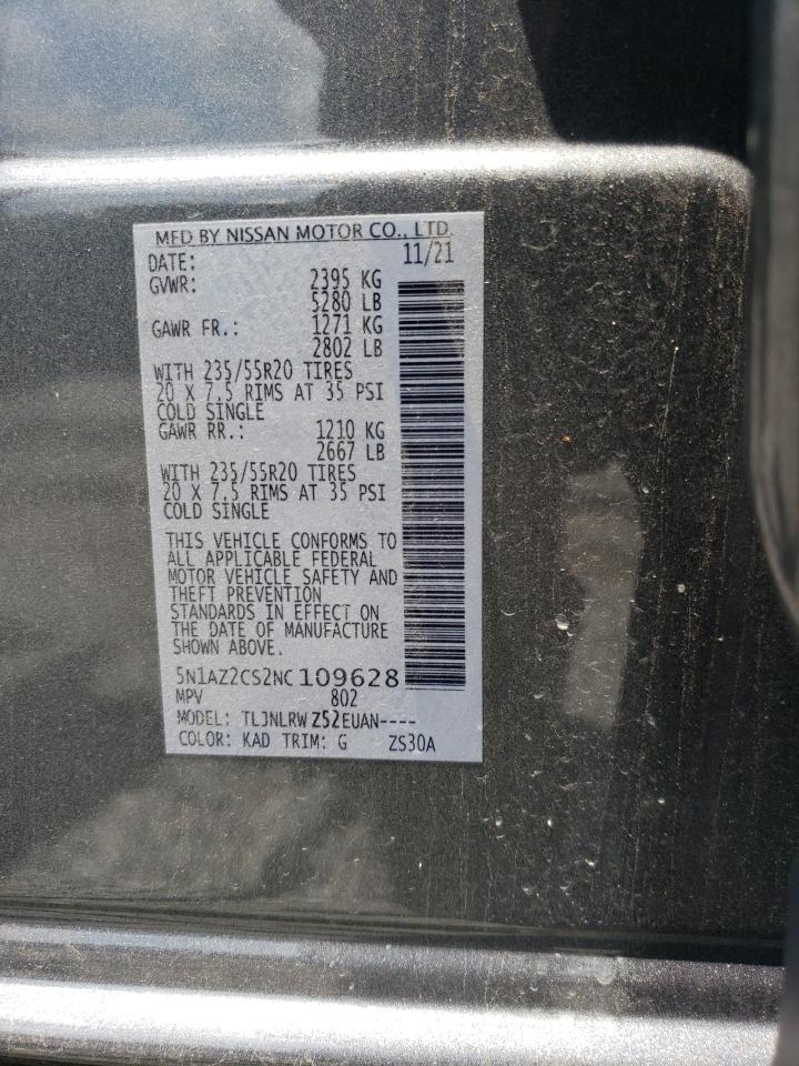 5N1AZ2CS2NC109628 NISSAN MURANO 2022