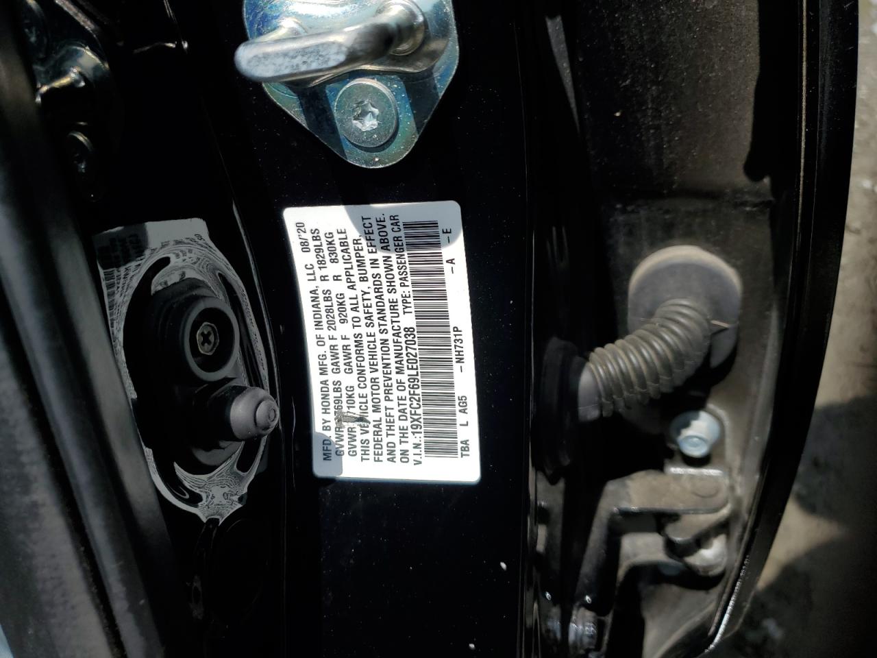 19XFC2F69LE027038 HONDA CIVIC 2020
