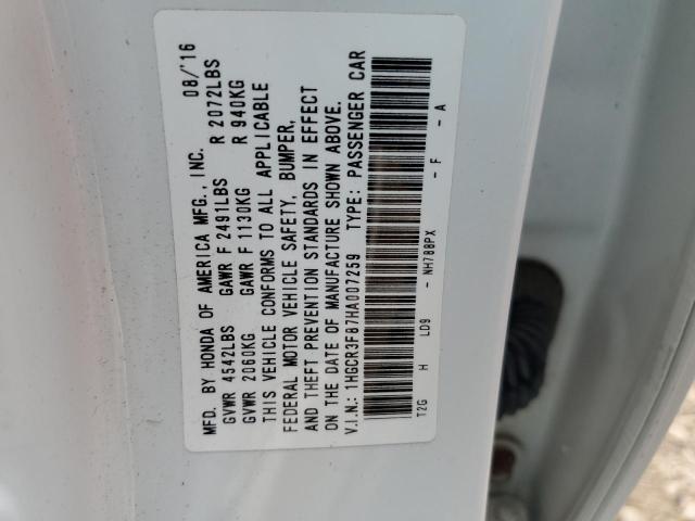 1HGCR3F87HA007259 HONDA ACCORD 2017