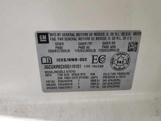 3GCUKRECXEG116151 Chevrolet Silverado K1500 Lt