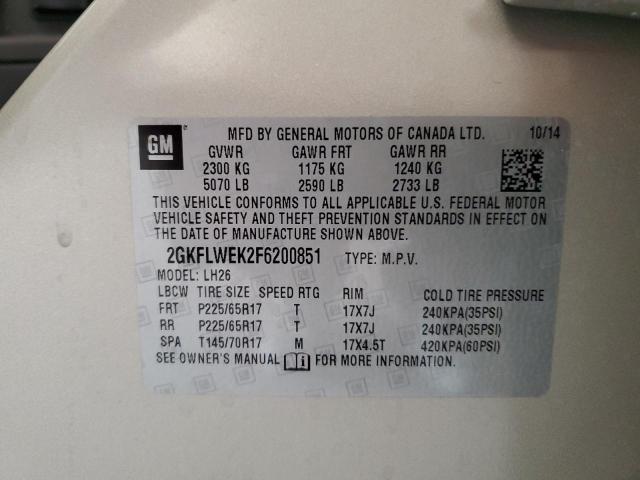 2GKFLWEK2F6200851 GMC Terrain Sle