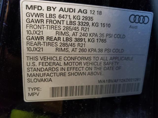 2019 AUDI Q8 PREMIUM - WA1BVAF12KD021261