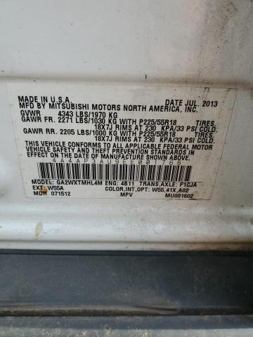 4A4AP3AU9EE001766 Mitsubishi Outlander Sport Es