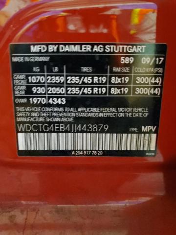 2018 MERCEDES-BENZ GLA 250 - WDCTG4EB4JJ443879