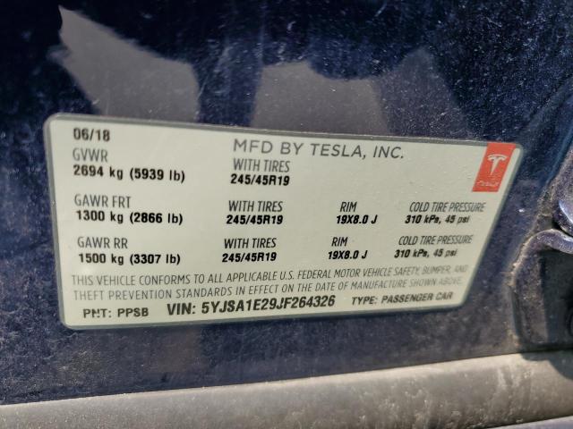 5YJSA1E29JF264326 | 2018 TESLA MODEL S