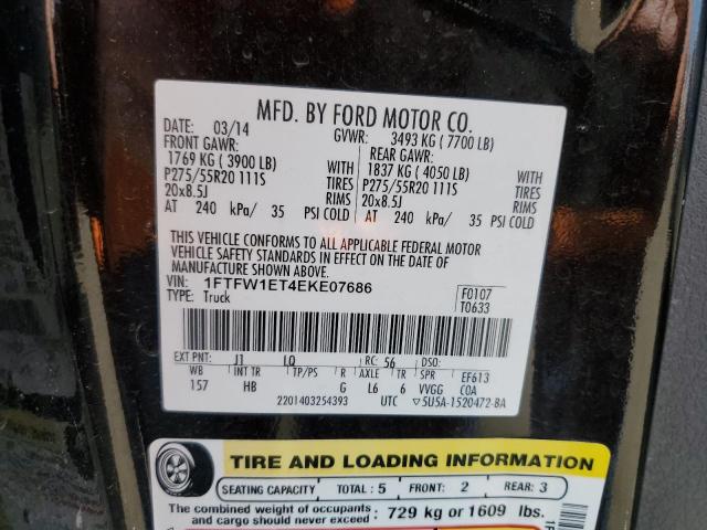 1FTFW1ET4EKE07686 Ford F150 Supercrew