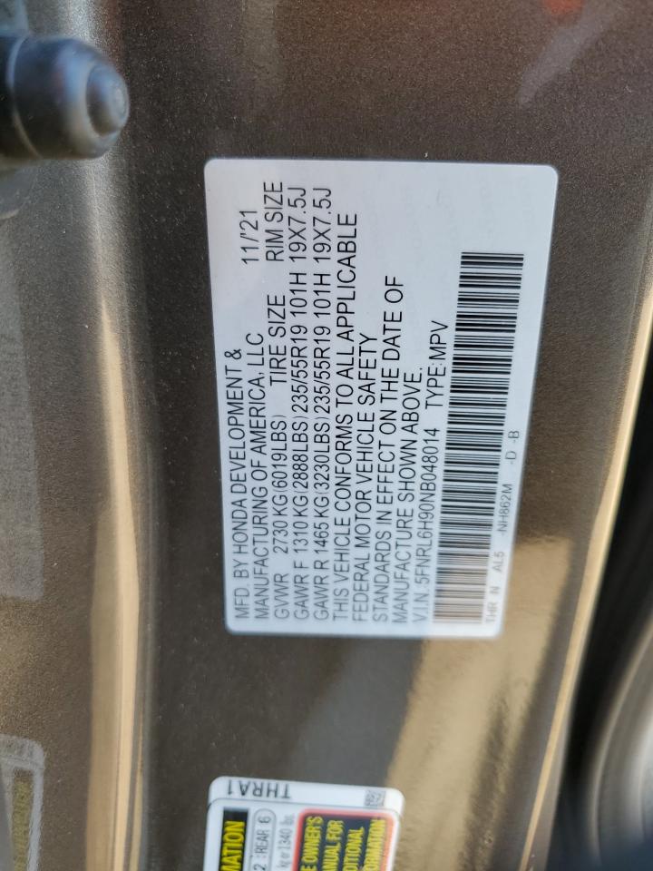 5FNRL6H90NB048014 HONDA ODYSSEY 2022