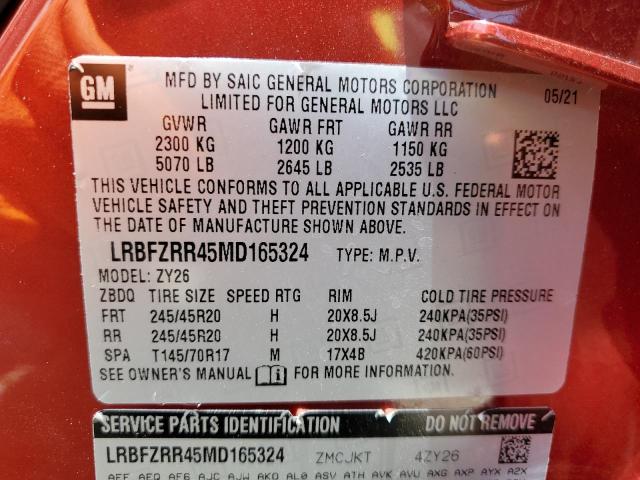 LRBFZRR45MD165324 Buick Envision Avenir