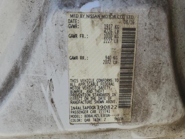 1N4AL3AP0GN390822 Nissan ALTIMA 2.5