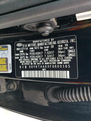 5XYKT4A63FG603165 KIA SORENTO LX