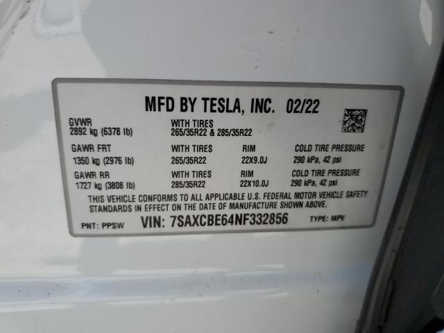 7SAXCBE64NF332856 Tesla MODEL X