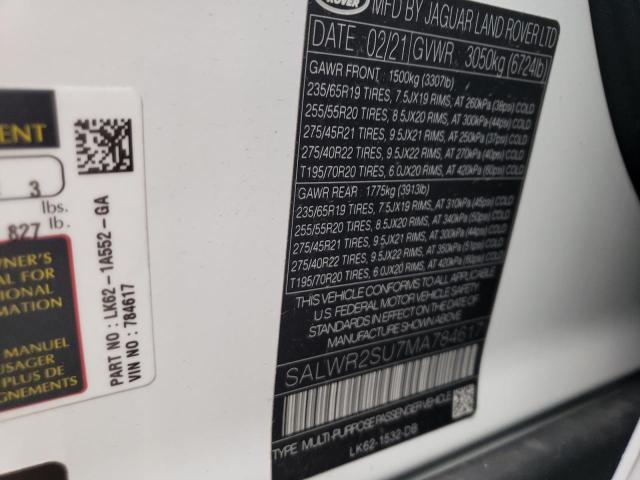 SALWR2SU7MA784617 Land Rover Range Rover Sport Hse Silver Edition