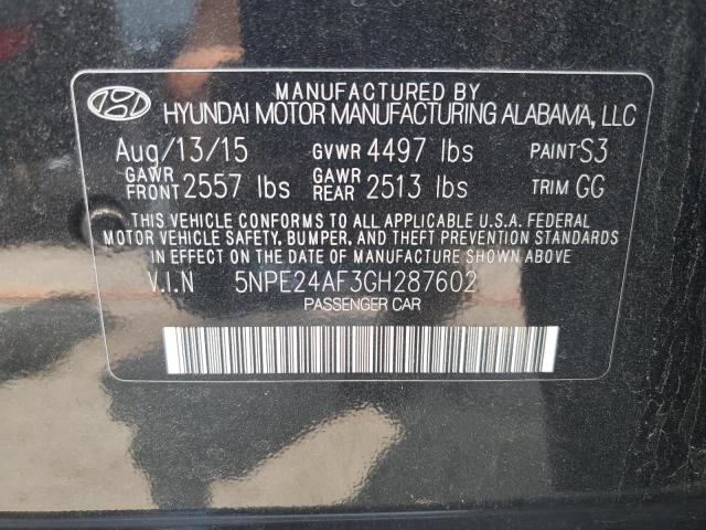 5NPE24AF3GH287602 Hyundai SONATA SE