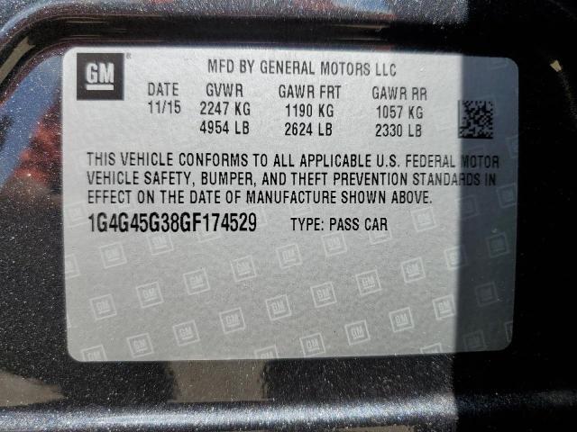 2016 BUICK LACROSSE S - 1G4G45G38GF174529