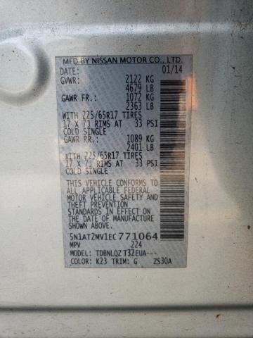5N1AT2MV1EC771064 Nissan ROGUE S
