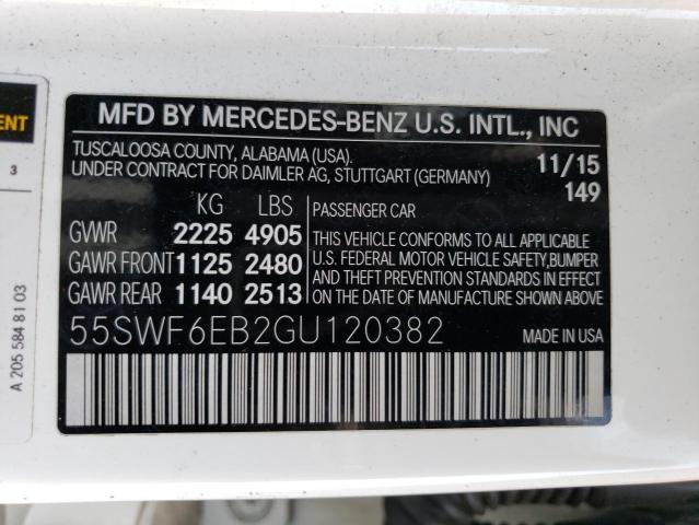 55SWF6EB2GU120382 2016 MERCEDES-BENZ C-CLASS, photo no. 12