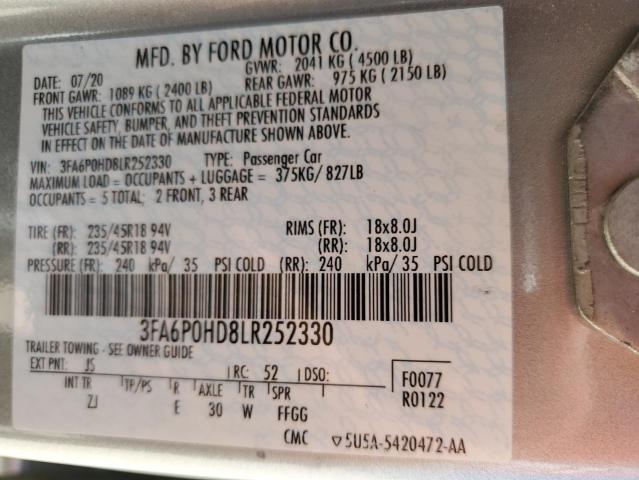 3FA6P0HD8LR252330 Ford Fusion SE 12