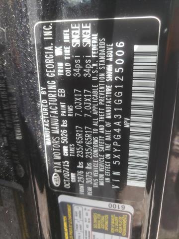 5XYPG4A31GG125006 KIA SORENTO LX