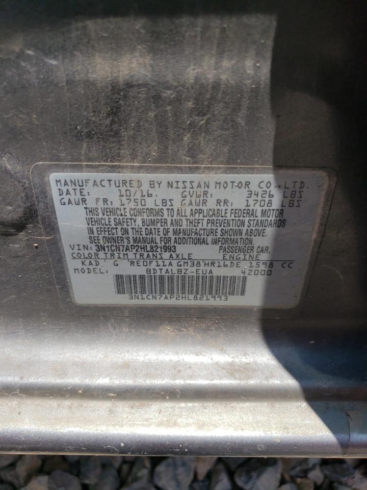 3N1CN7AP2HL821993 NISSAN VERSA 2017