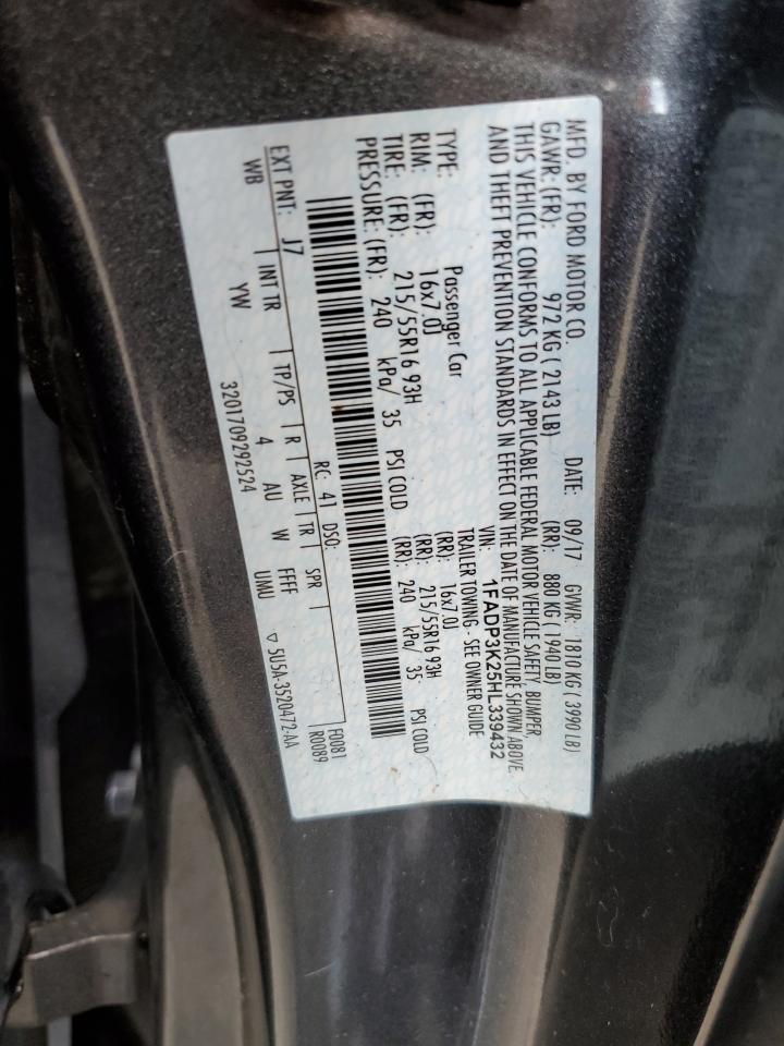 1FADP3K25HL339432 FORD FOCUS 2017