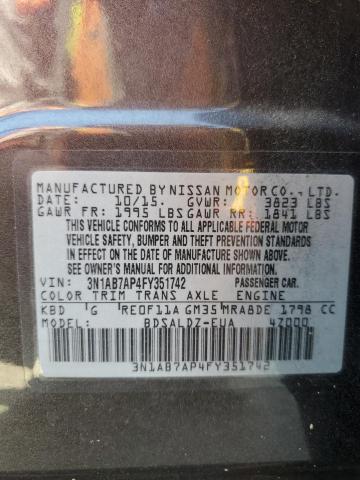 2015 NISSAN SENTRA SL - 3N1AB7AP4FY351742