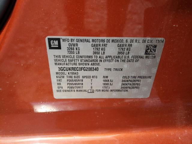 2015 CHEVROLET 1/2 TON - 3GCUKREC0FG208340