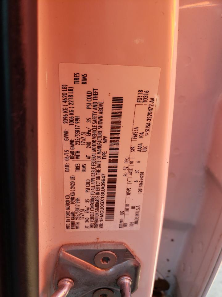 1FMCU0GX1GUA09647 FORD ESCAPE 2016