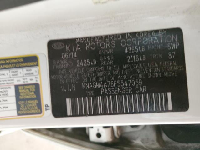 KNAGM4A76F5547059 KIA Optima Lx