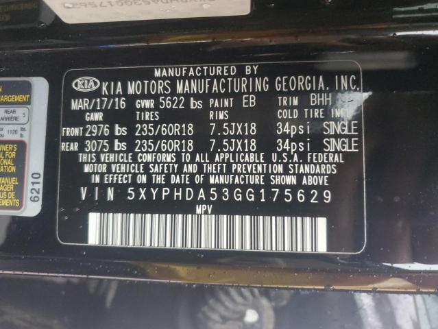2016 KIA SORENTO EX - 5XYPHDA53GG175629