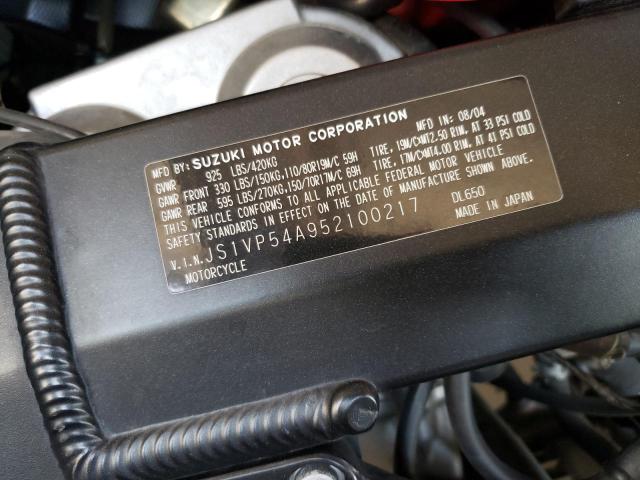 2005 SUZUKI DL650 K - JS1VP54A952100217