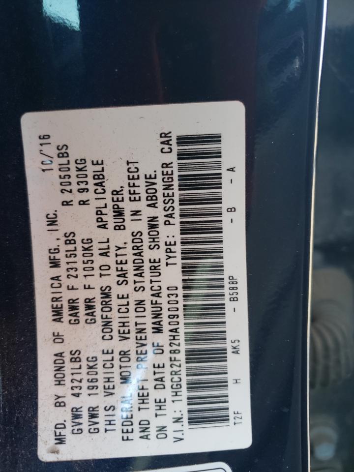 1HGCR2F82HA090030 HONDA ACCORD 2017