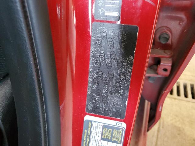KNAFX4A88E5054445 KIA FORTE EX