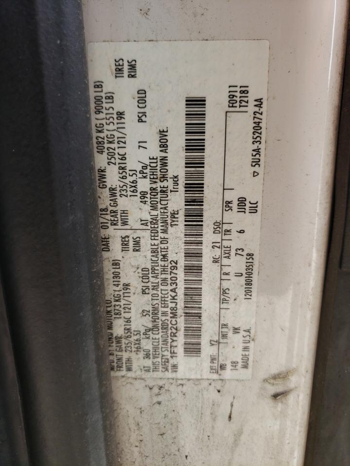 1FTYR2CM8JKA30792 FORD TRANSIT 2018