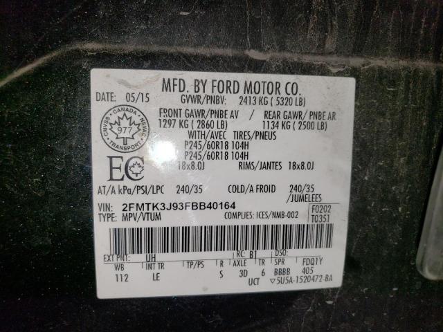 2FMTK3J93FBB40164 2015 FORD EDGE, photo no. 12