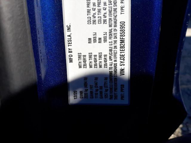 5YJ3E1EB2MF858950 Tesla MODEL 3