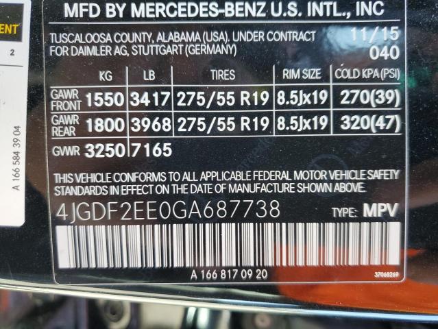 VIN 4JGDF2EE0GA687738 2016 Mercedes-Benz GL-Class, ... no.13