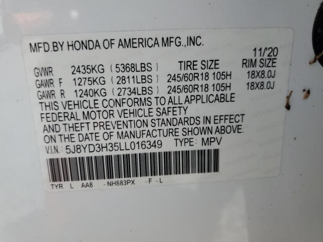 5J8YD3H35LL016349 Acura MDX  10