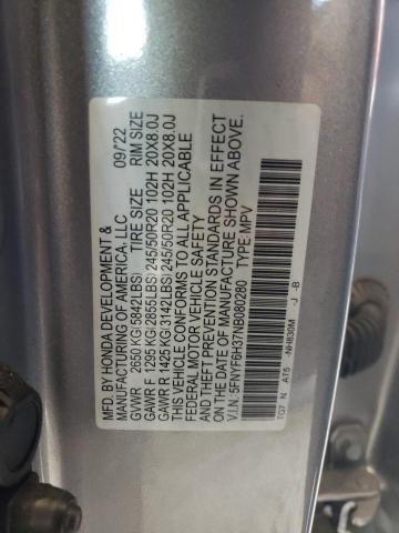 2022 HONDA PILOT SPOR - 5FNYF6H37NB080280