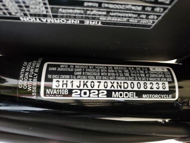 2022 HONDA NVA110 B 3H1JK070XND008238