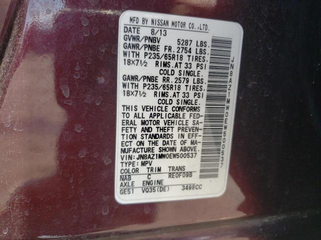 JN8AZ1MW0EW500537 Nissan MURANO S