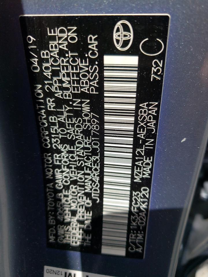 JTDS4RCE3LJ017897 TOYOTA COROLLA 2020