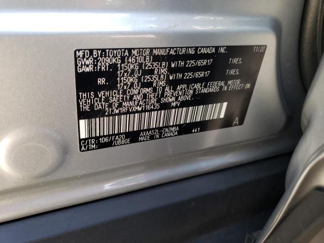 2T3W1RFVXMW116435 Toyota Rav4 Xle