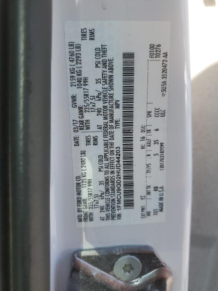 1FMCU9GD2HUD44203 FORD ESCAPE 2017