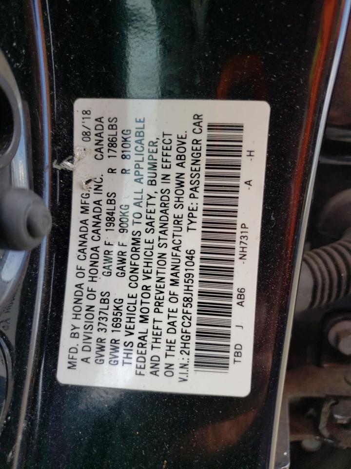 2HGFC2F58JH591046 HONDA CIVIC 2018