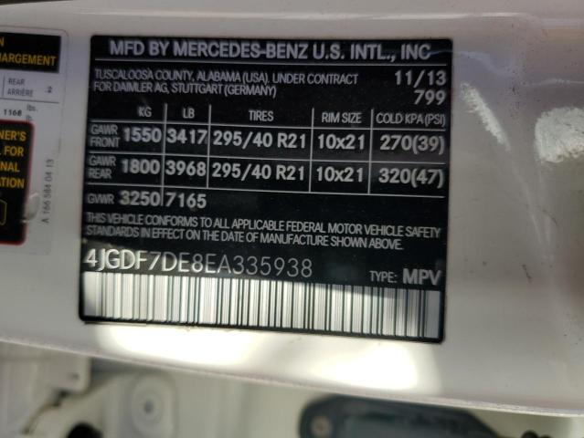 4JGDF7DE8EA335938 Mercedes-Benz Gl 550 4matic