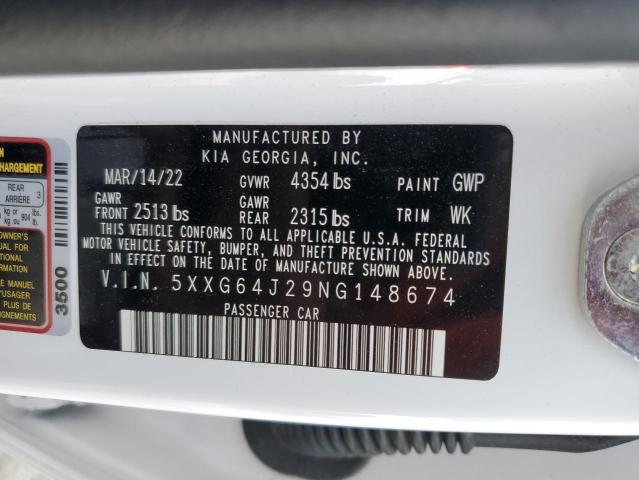 5XXG64J29NG148674 KIA K5 GT LINE