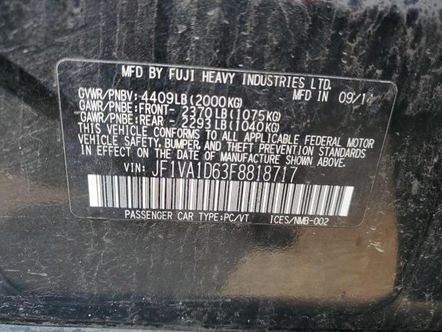 2015 SUBARU WRX PREMIU - JF1VA1D63F8818717