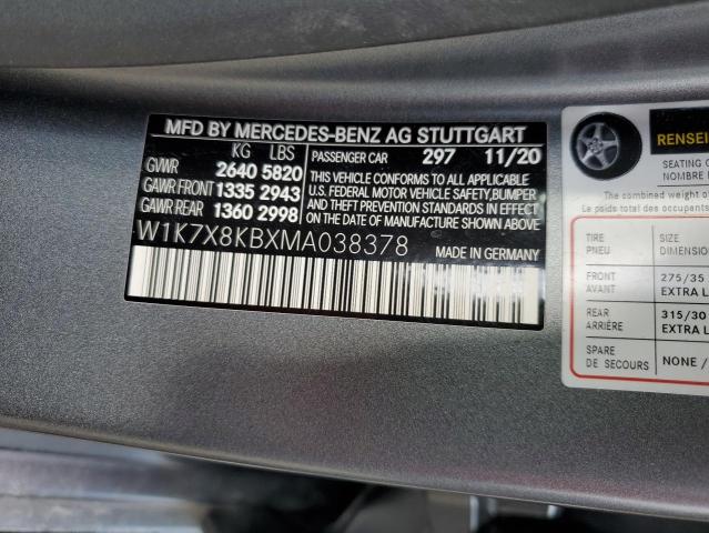 2021 MERCEDES-BENZ AMG GT 63 W1K7X8KBXMA038378