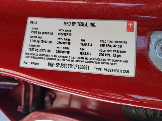 2018 TESLA MODEL 3 ✔️5YJ3E1EB1JF100691 For Sale, Used, Salvage 