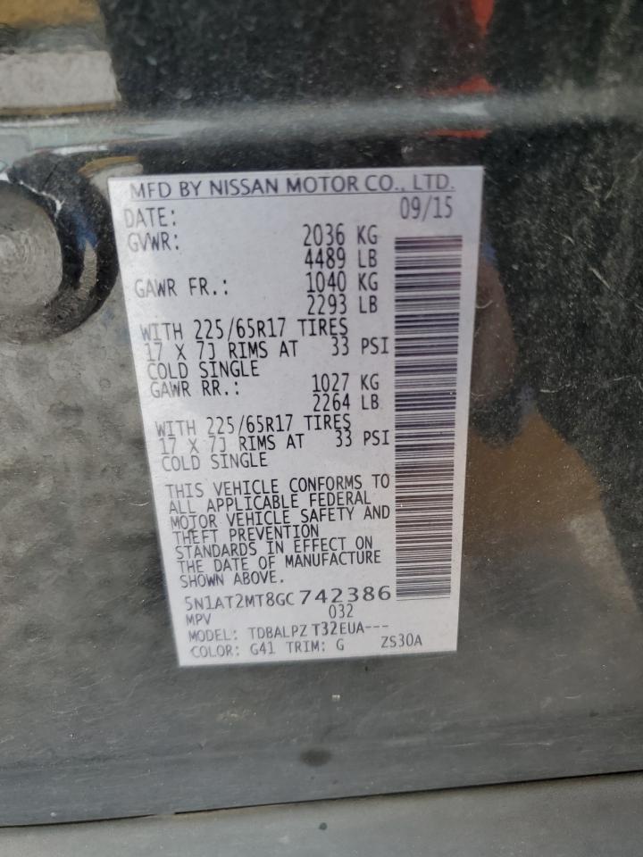5N1AT2MT8GC742386 NISSAN ROGUE 2016